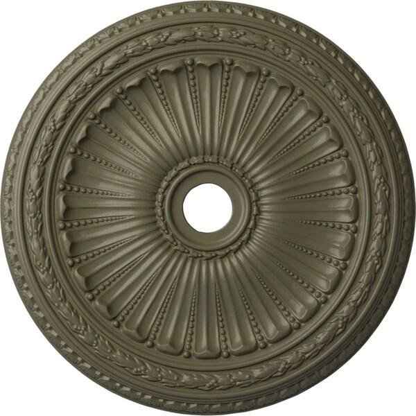 Ekena Millwork Viceroy Ceiling Medallion (Canopies up to 4 7/8"), 35 1/8"OD x 4 7/8"ID x 2 1/2"P, Spartan Stone CM35VISSF - main